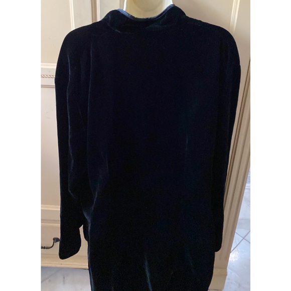 LINDA HARTMAN INTIMATES 100% silk VELVET velour size XL  button down shirt - Picture 15 of 16